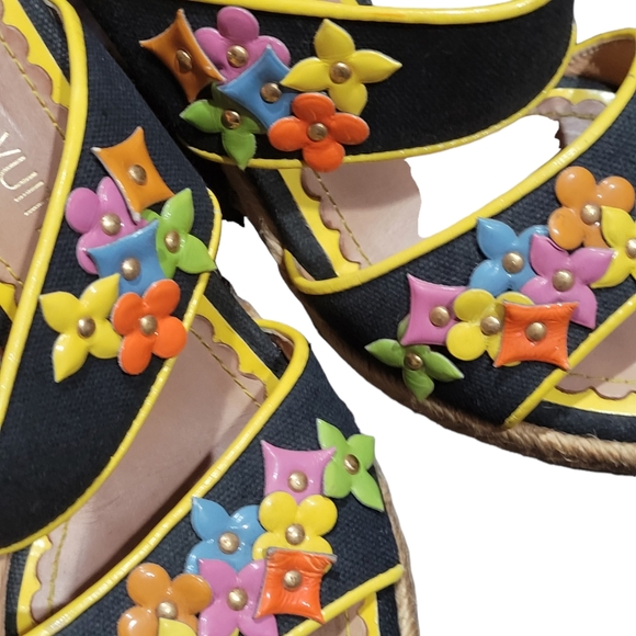 Louis Vuitton Multicolor Flower Wedge sandals EU 35 - Picture 14 of 15